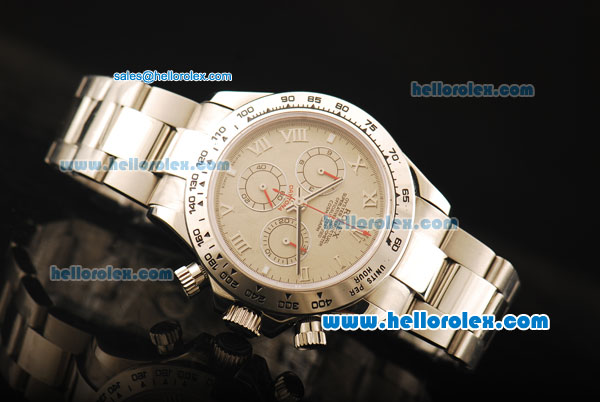 Rolex Daytona Chronograph Swiss Valjoux 7750 Automatic Movement Steel Case with Roman Numerals and Steel Strap - Click Image to Close